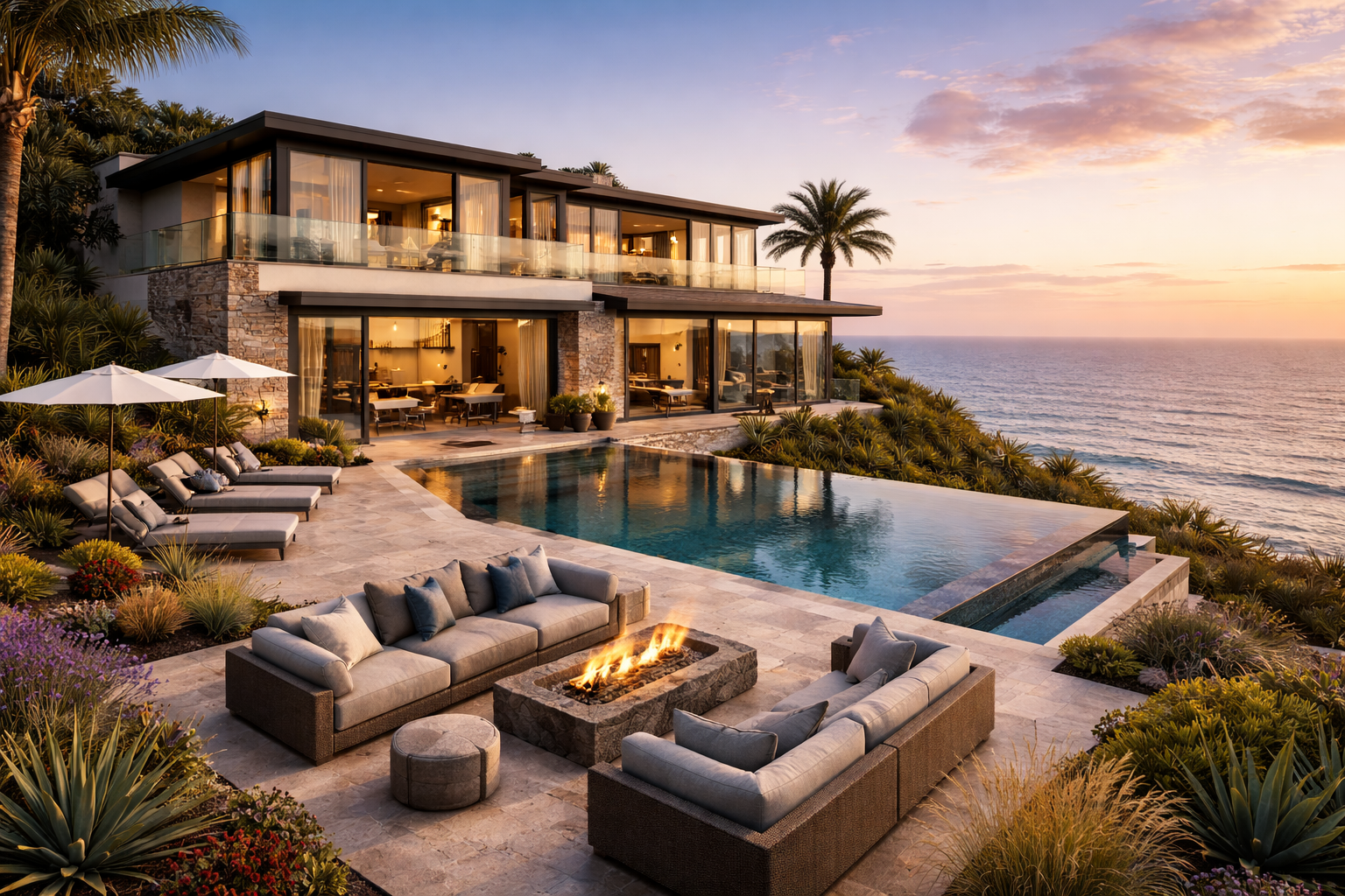 Contemporary luxury home overlooking the ocean