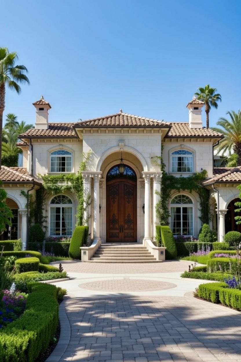 Luxury custom home exterior in Newport Beach